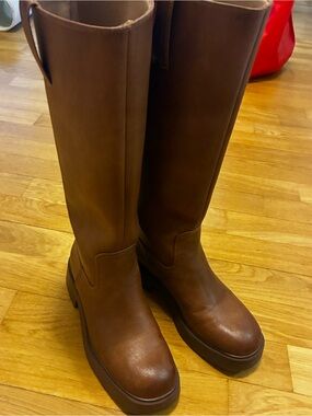 Bershka Tall Brown Over-the-Knee Platform Boots